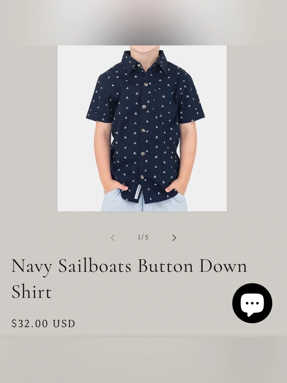 RuggedButts boys navy sailboat button up shirt